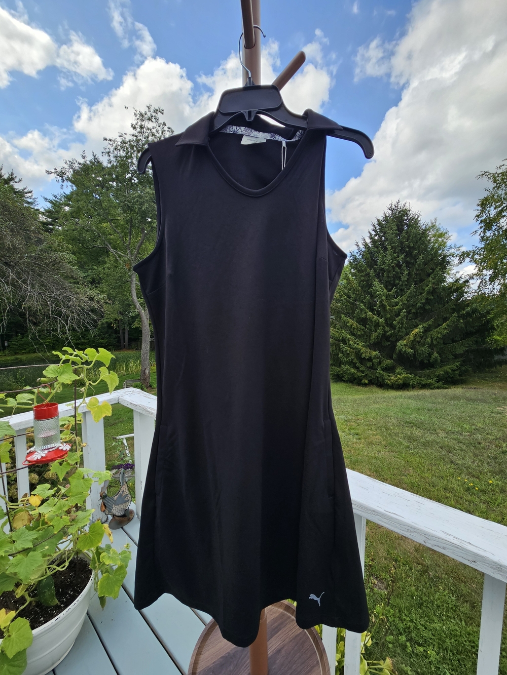 PUMA Women's Black Sleeveless A-Line Dress